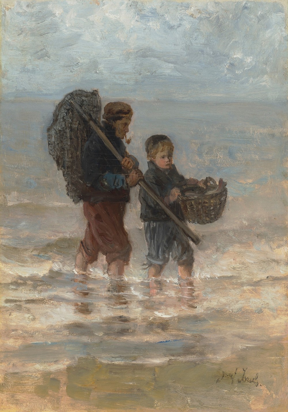 Two Children Wading