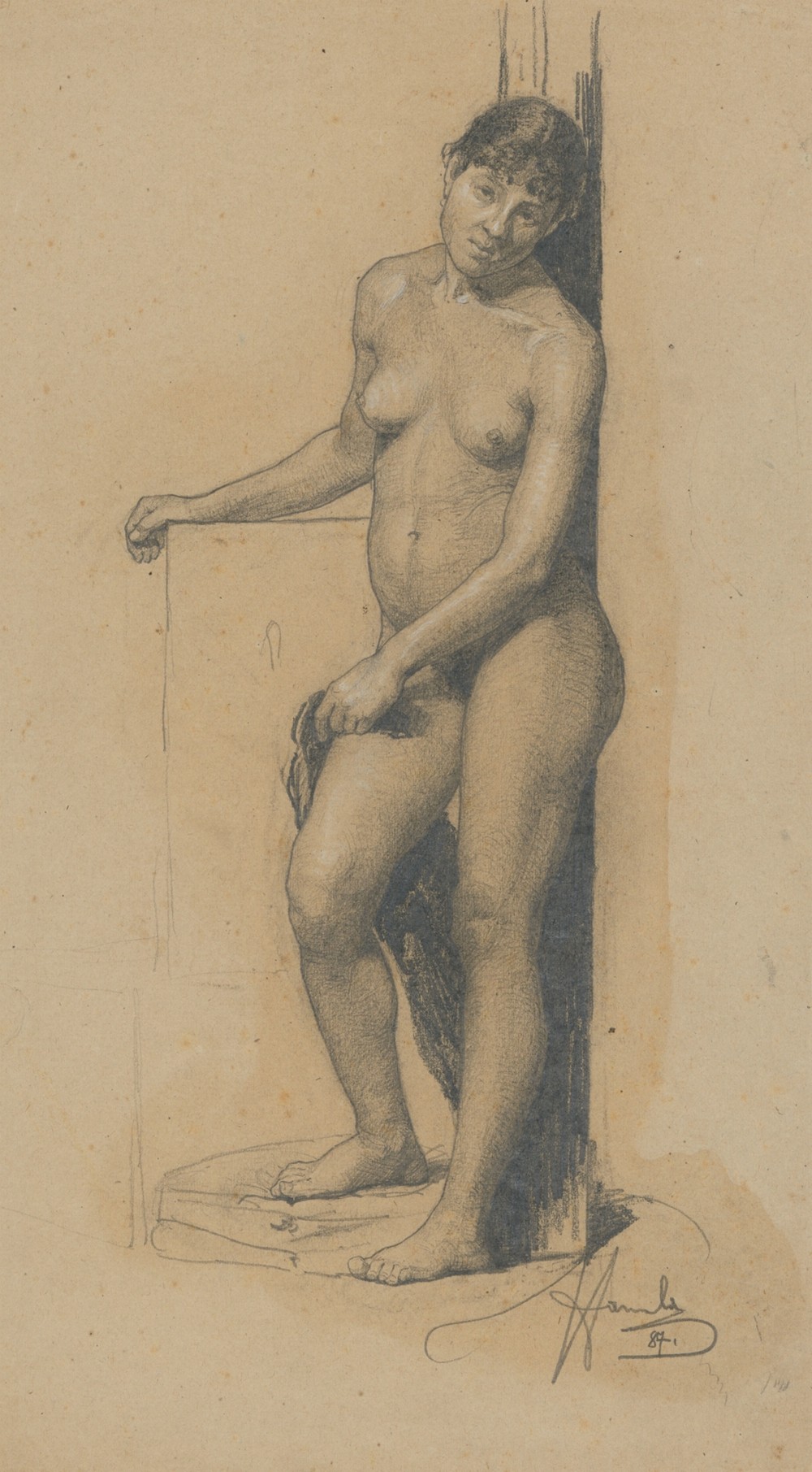 Nude standing woman