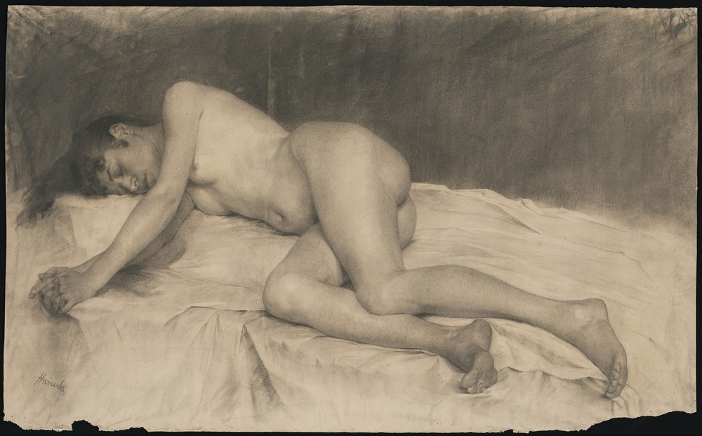 Lying female nude