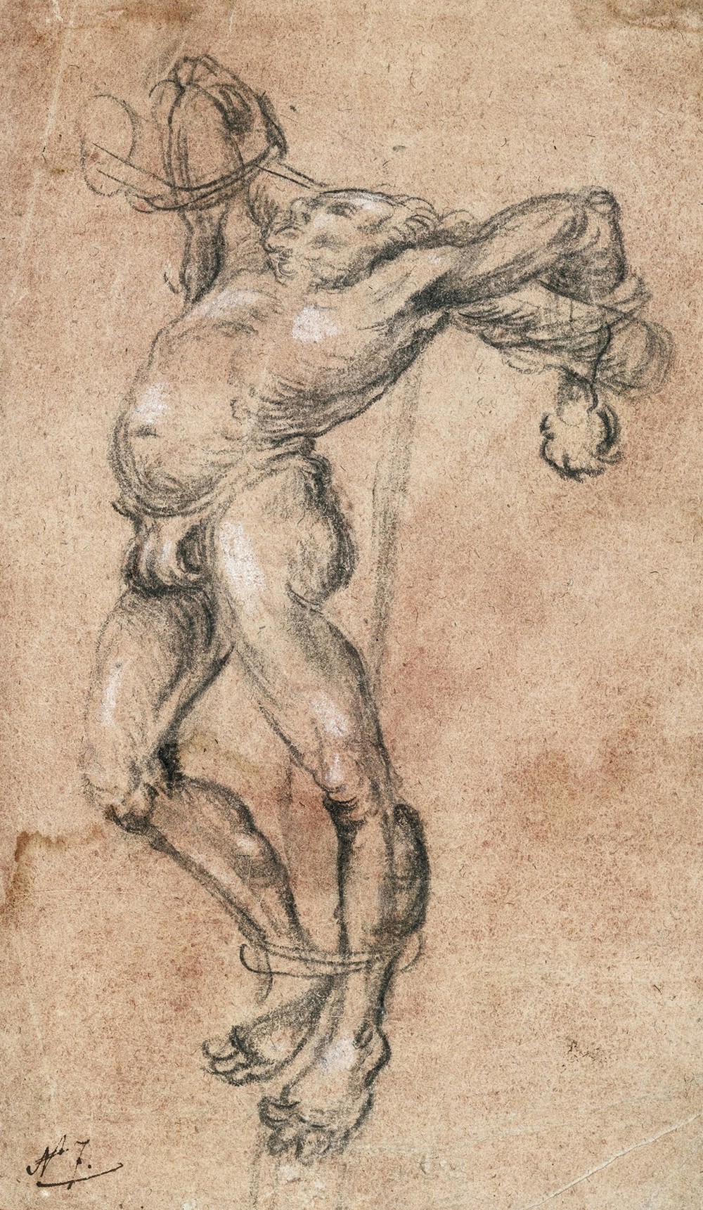 Thief on the cross, facing left
