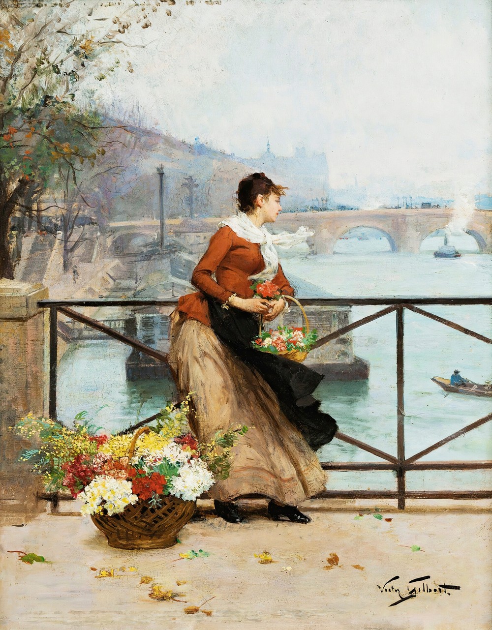 The Flower Vendor On The Pont Des Arts, Paris