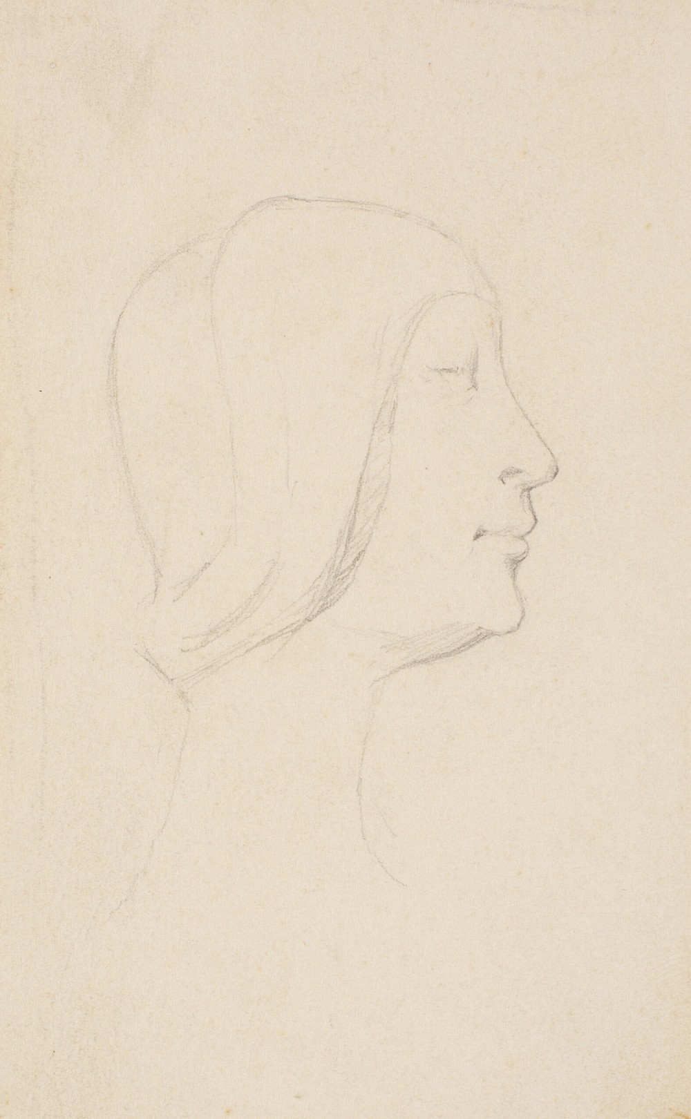 Studie efter Francesco Lauranas buste af Eleonora d’Aragona i museet i Palermo. Profil t.h.