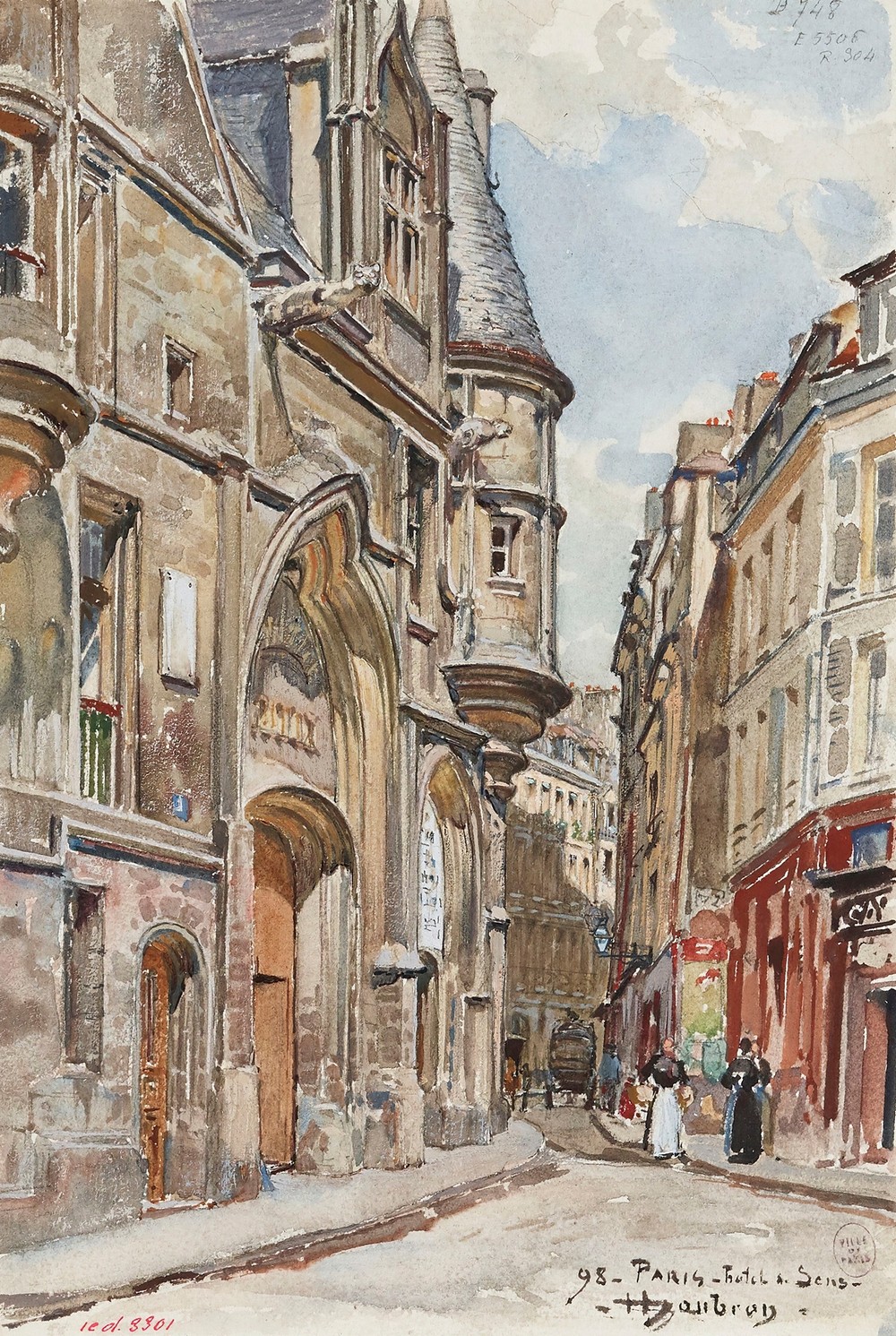 l’Hôtel de Sens, 1 rue du Figuier, en 1898, 4ème arrondissement