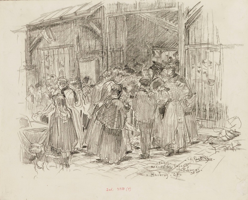 La Rostiche. Marché des Enfants-Rouges, en 1907. 3ème arrondissement