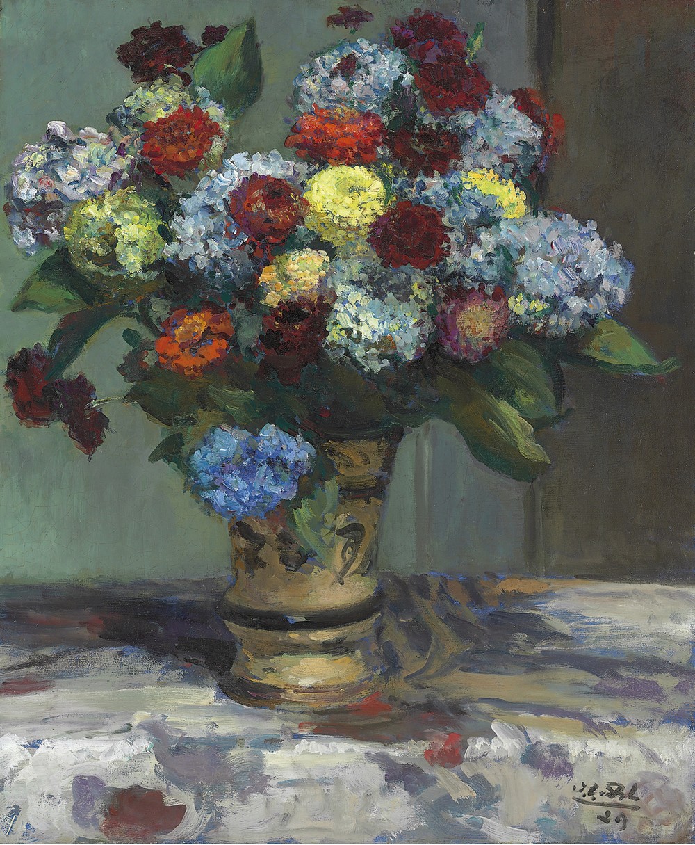 Bouquet de fleurs aux hortensias