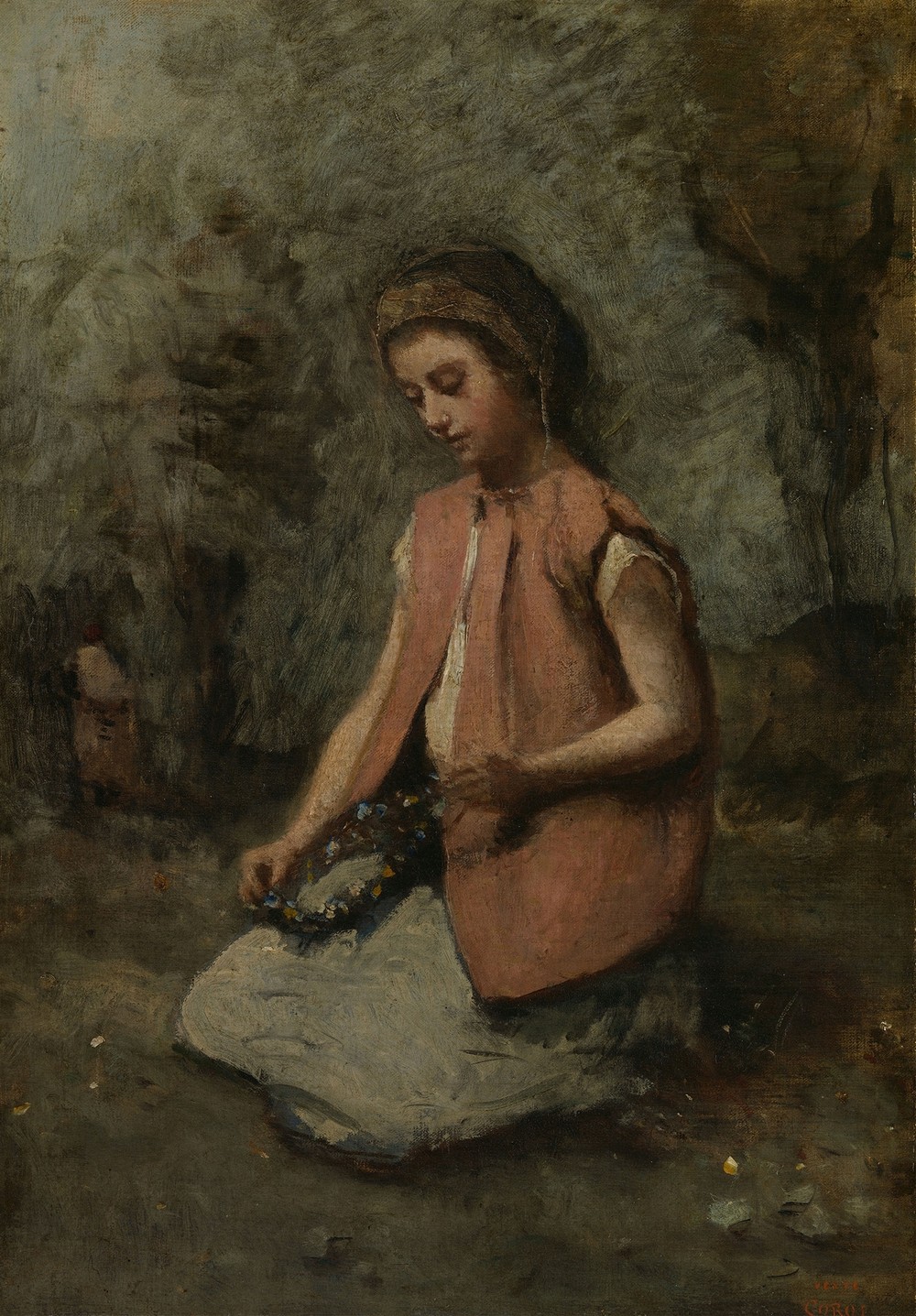 Girl Weaving a Garland (1860–65)