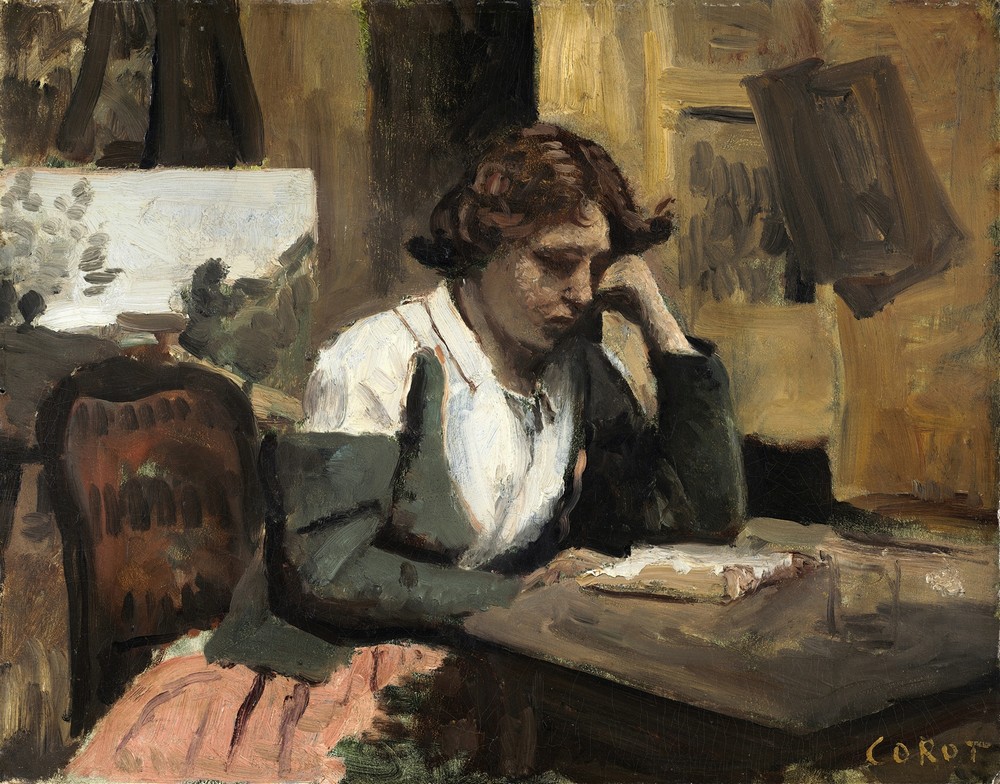 Woman Reading in the Studio (c. 1868)