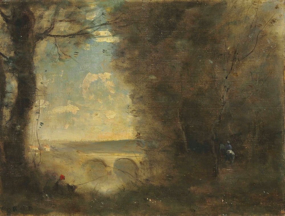 Un Pêcheur À La Ligne, Souvenir Du Pont De Mantes (circa 1872-1873)