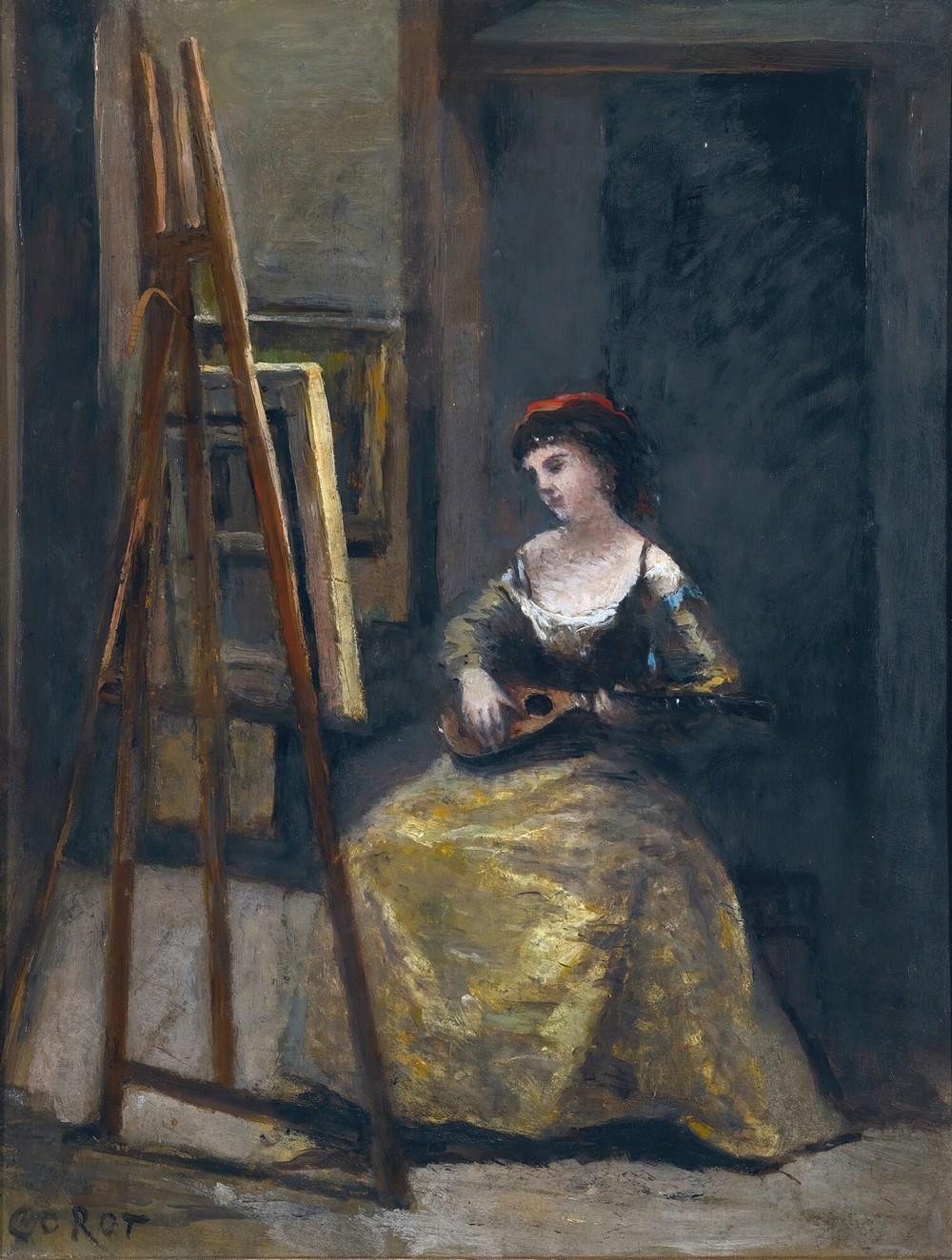 Jeune Femme Jouant De La Mandoline