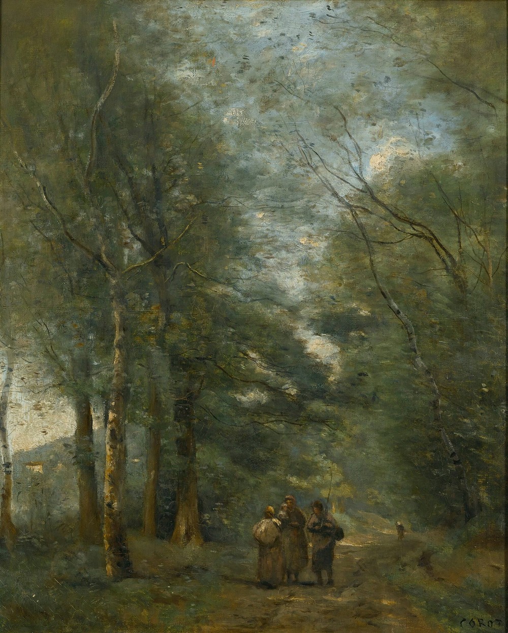 Ville D’avray. Paysans Causant Sur Le Chemin Longeant L’étang