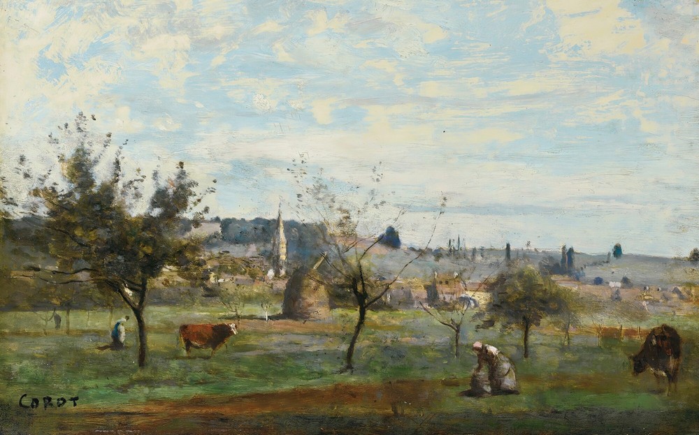 Un Village Des Environs De Mantes (circa  1860-65)