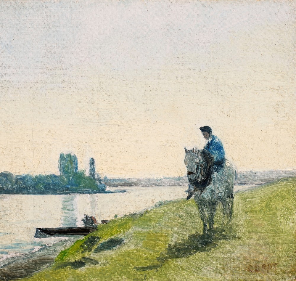 Haleur de bateau sur son cheval (circa 1855-60)