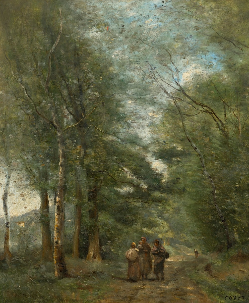 Ville d’Avray.Paysans causant sur le chemin longeant L’étang (circa 1860-1865)