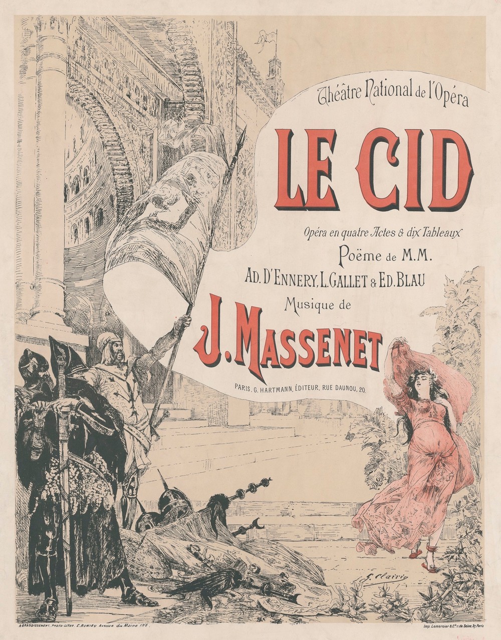 Cartel de la ópera de Massenet, El Cid
