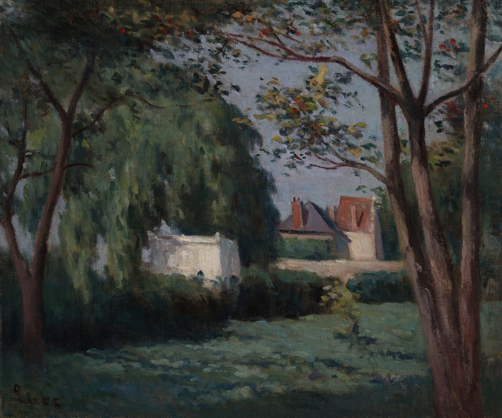 Country Scene with Three Houses and Trees (ca. 1900)