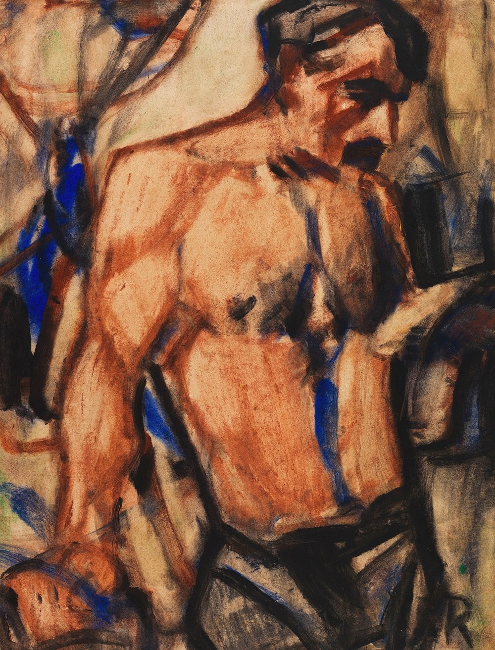 Arbeiter mit nacktem Oberkörper (1920-30)