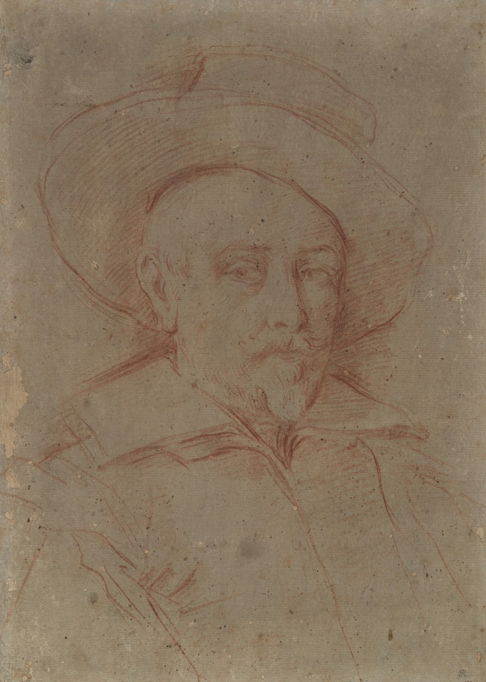 Study for self-portrait in the Uffizi Gallery, Florence (ca. 1630)