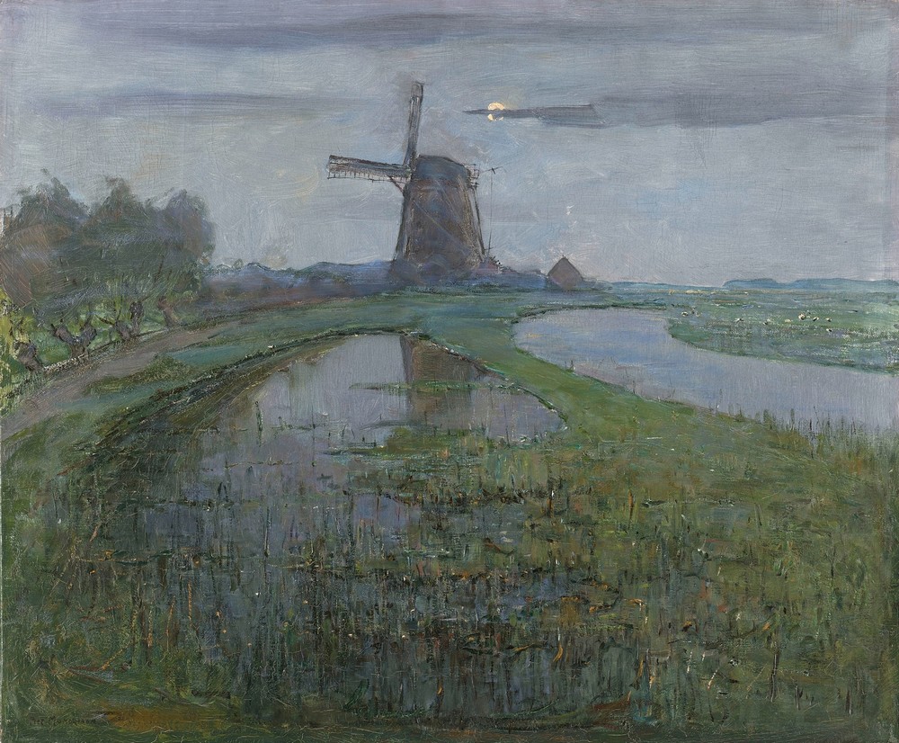 Oostzijdse Mill along the River Gein by Moonlight (c. 1903)