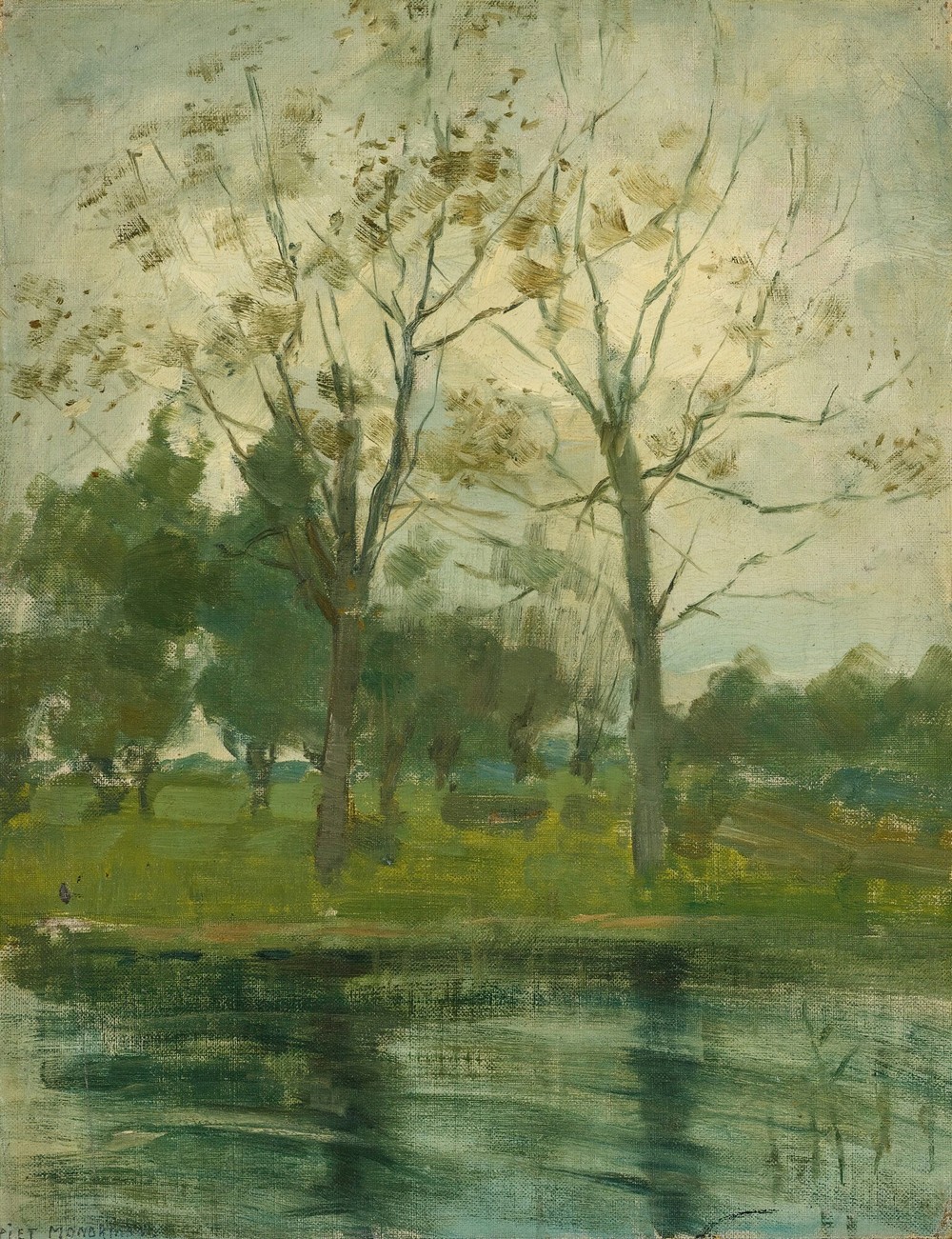 Two Trees Silhouetted Behind A Water Course (1900-02)