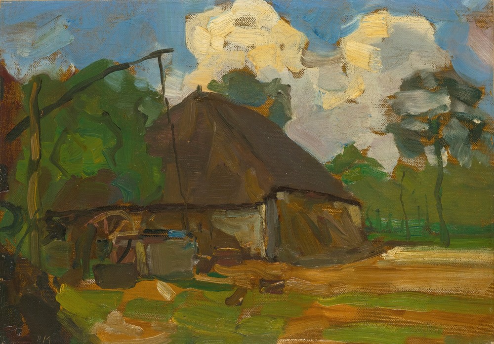 Farm Building With Well In Daylight (circa 1907)