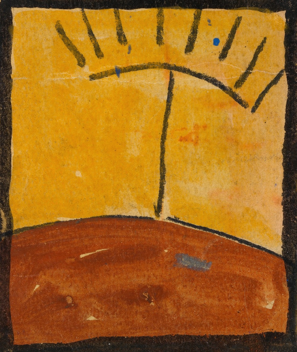 Abstrahierte Landschaft mit Sonnenaufgang