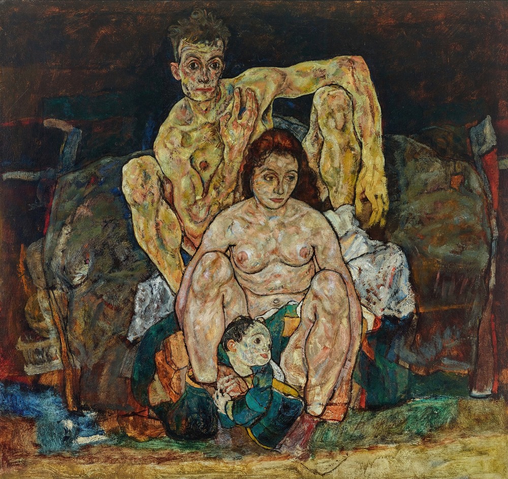 Kauerndes Menschenpaar (Die Familie)