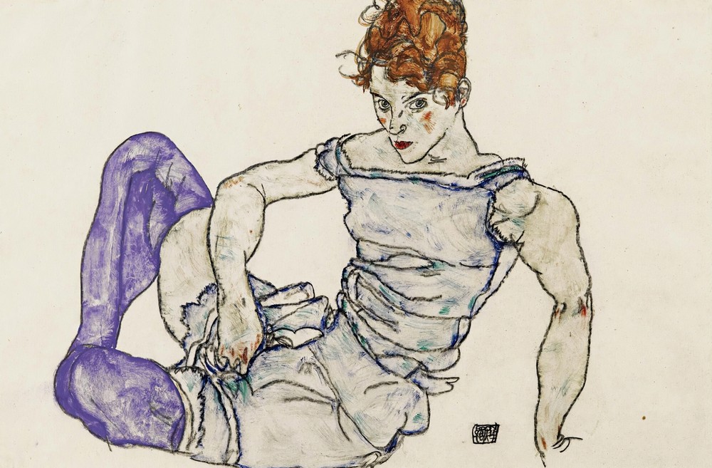 Sitzende Frau Mit Violetten Strümpfen (Seated Woman In Violet Stockings)