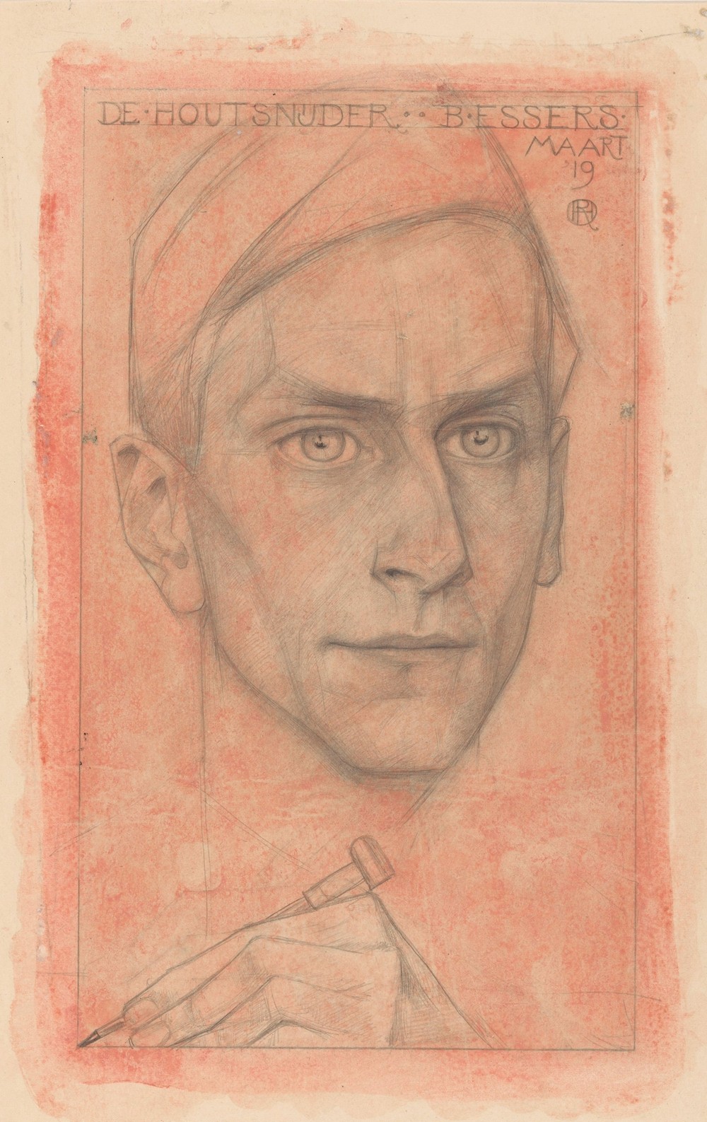 Portret van de houtsnijder B. Essers