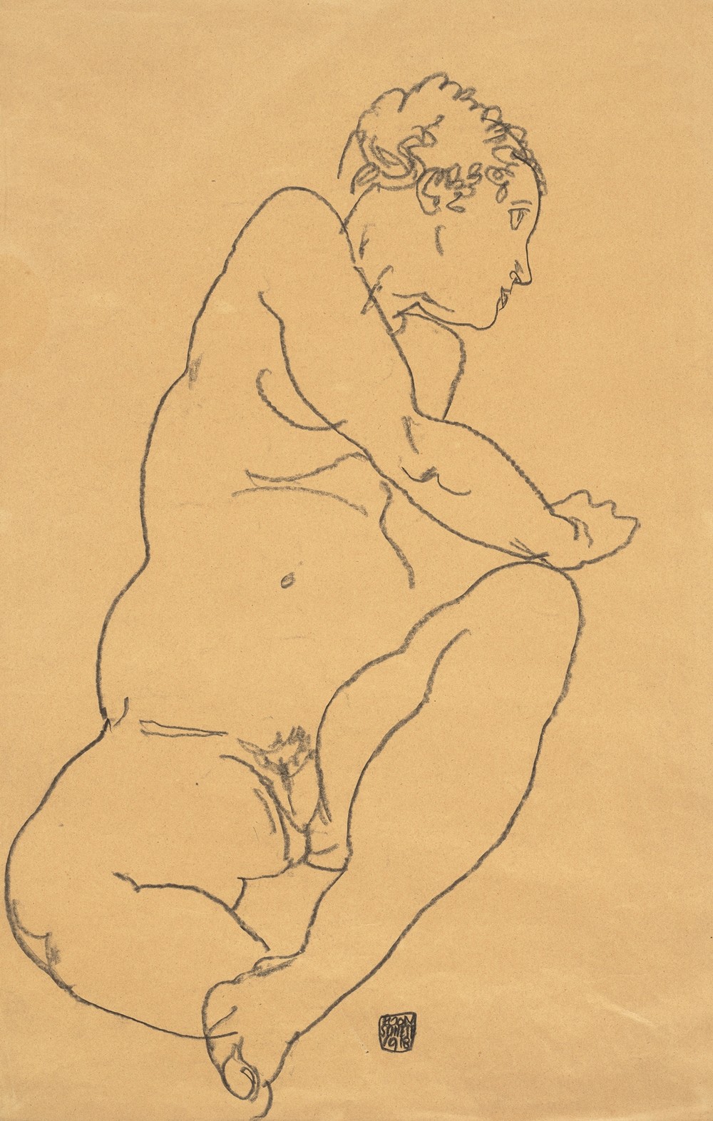 Female Nude Bending to the Left