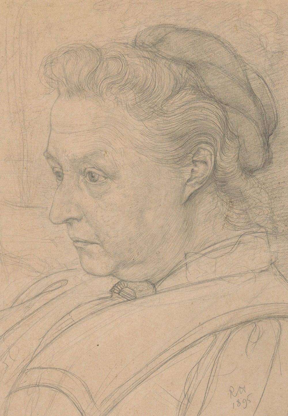 Portret van de moeder van de kunstenaar, Mevrouw S. Roland Holst-Posthumus