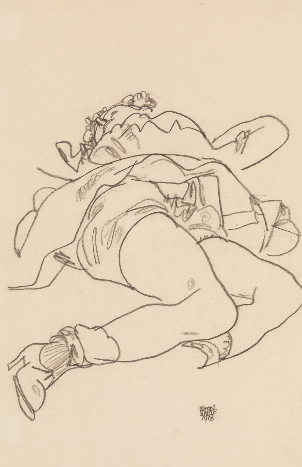 Reclining Woman with Raised Skirt