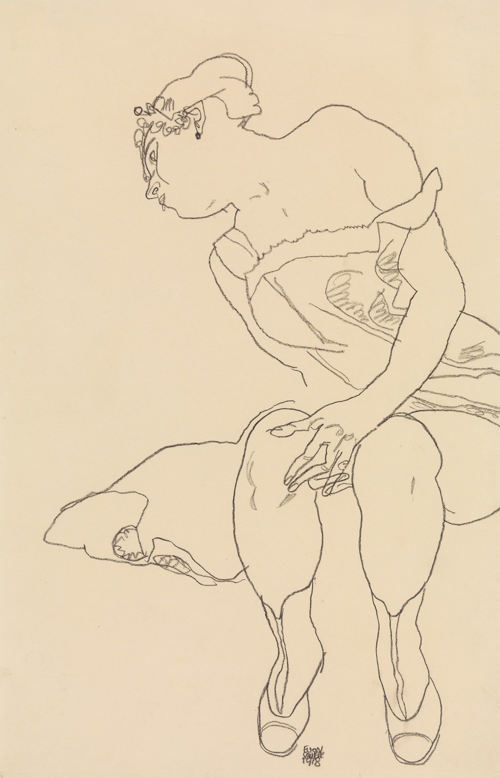 Seated Woman in Corset and Boots