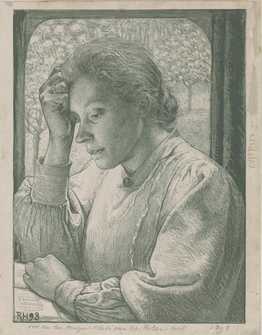 Portret van Henriëtte Roland Holst-van der Schalk