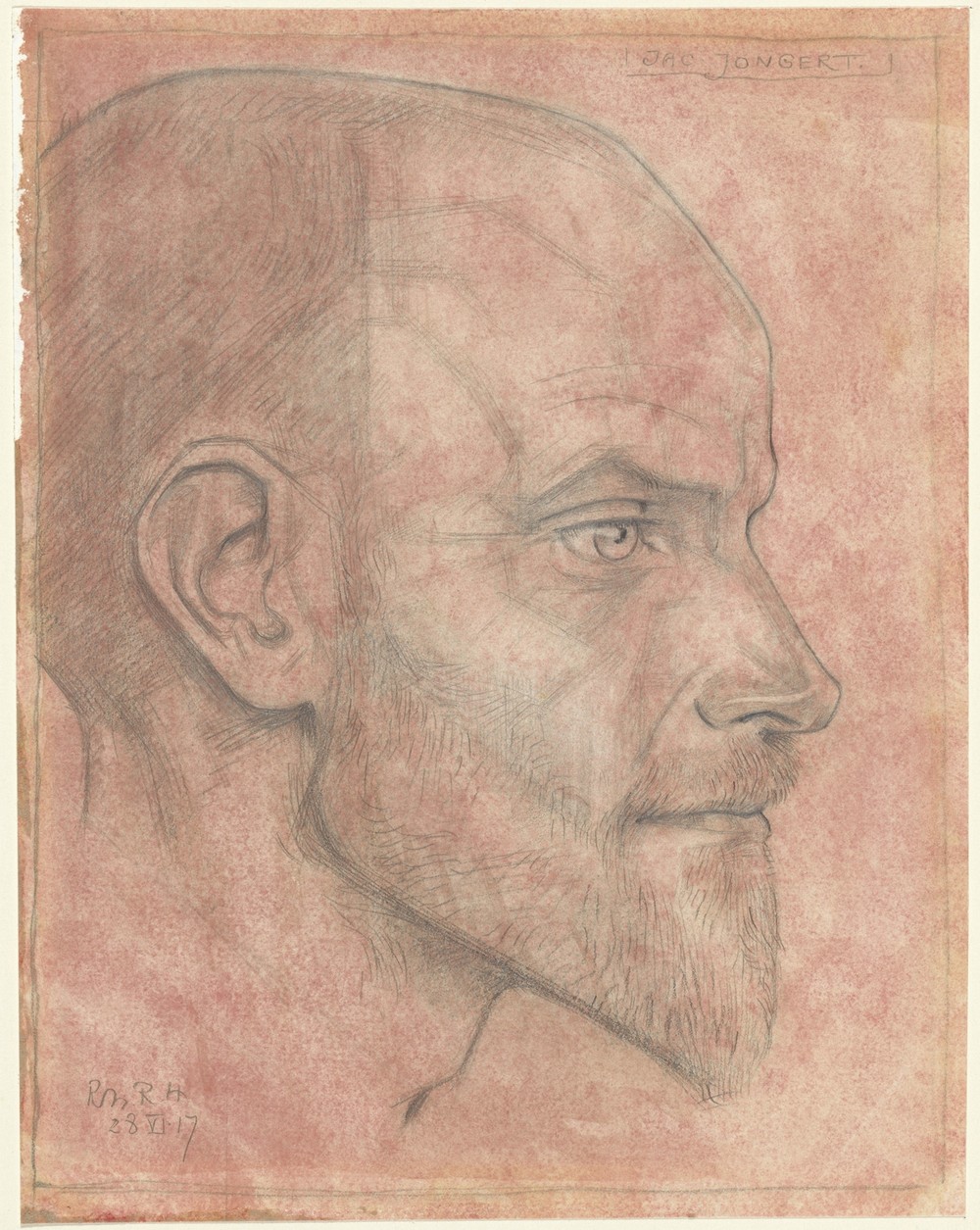 Portret van Jac. Jongert, van opzij