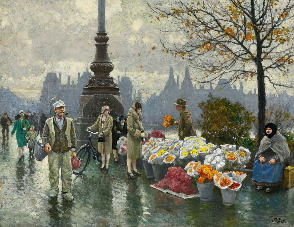 Flowersellers At Dr. Louises Bro (Queen Louise’s Bridge) In Copenhagen