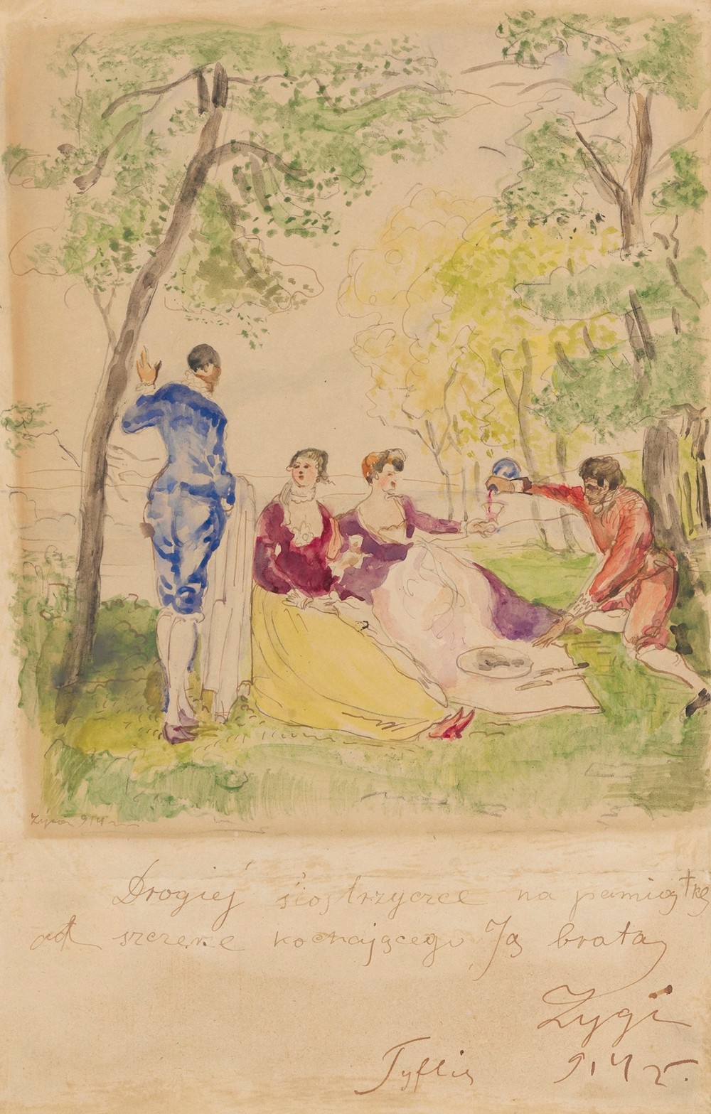 Breakfast on grass, acc. to Watteau