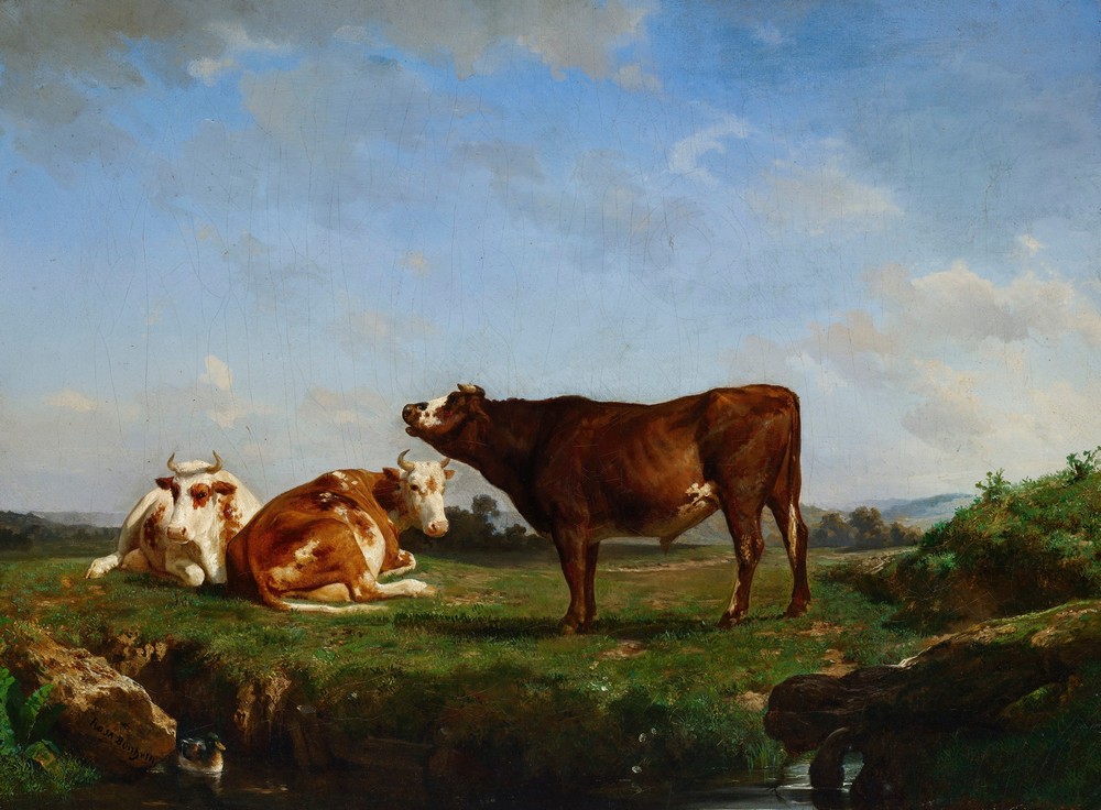 Trois vaches au pâturage (circa 1842-1850)