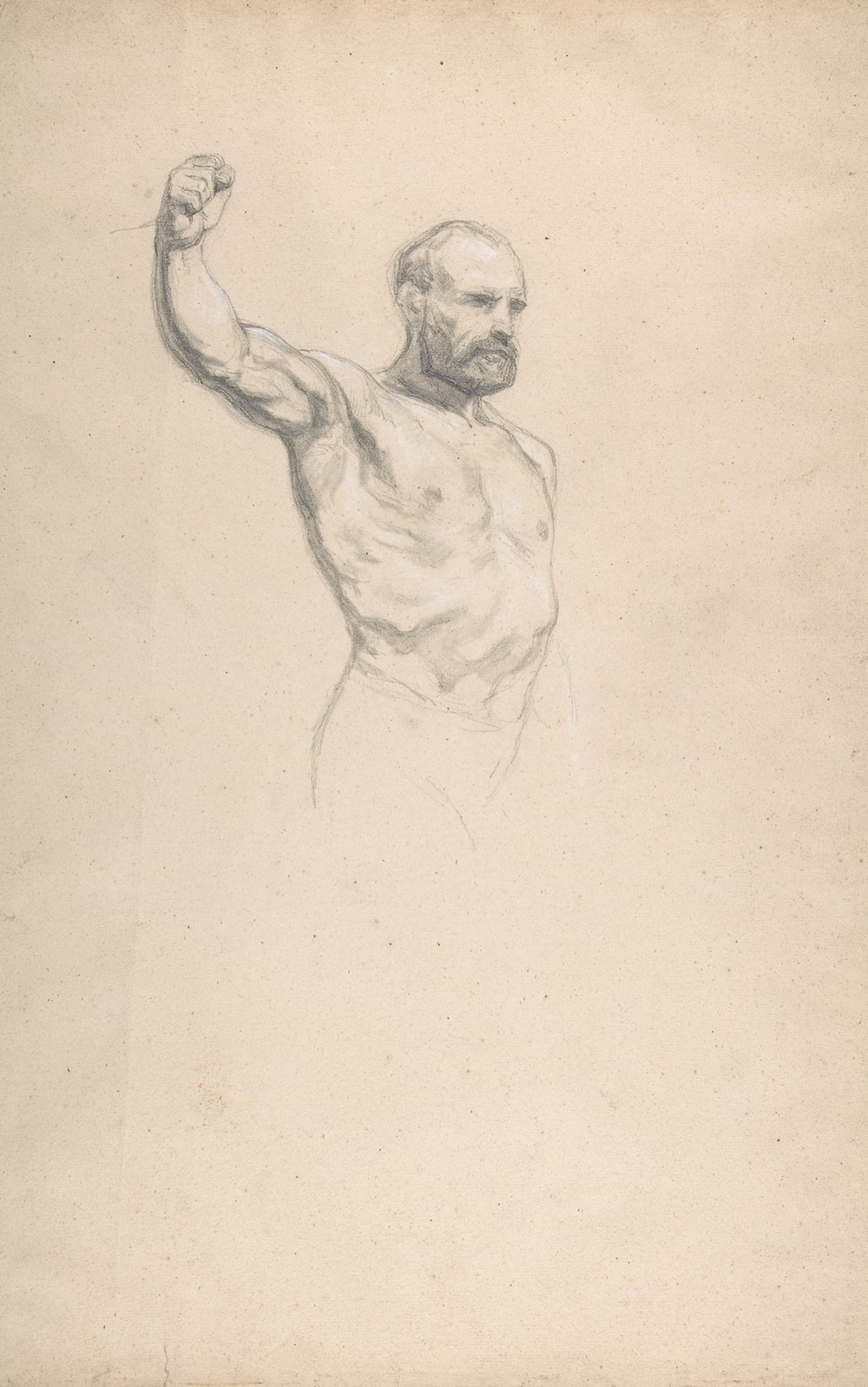 Bearded, bare-chested male figure, study for ‘The Horse Fair’ (1852–53)