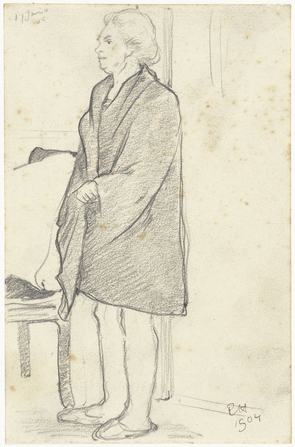 Staande vrouw op sloffen (Mevrouw van der Schalk-van der Hoeven)