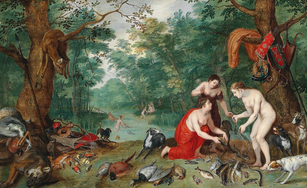 Diana and her nymphs fishing (1620s)