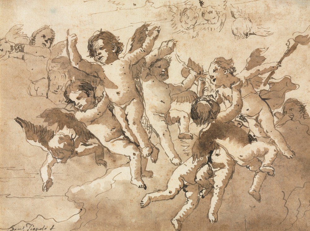 Cupid in the Clouds with Attendant Cherubs (1757 or after)