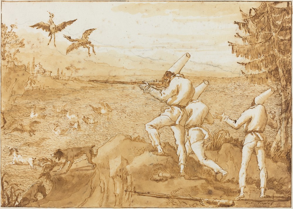 Punchinellos Hunting Waterfowl (c. 1800)
