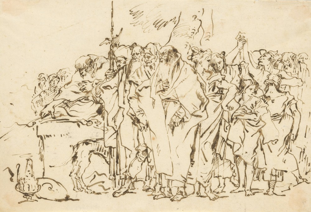 A Crowd of Persons in Antique Roman or Oriental Dress, Gathering at a Pagan Altar (ca. 1743)