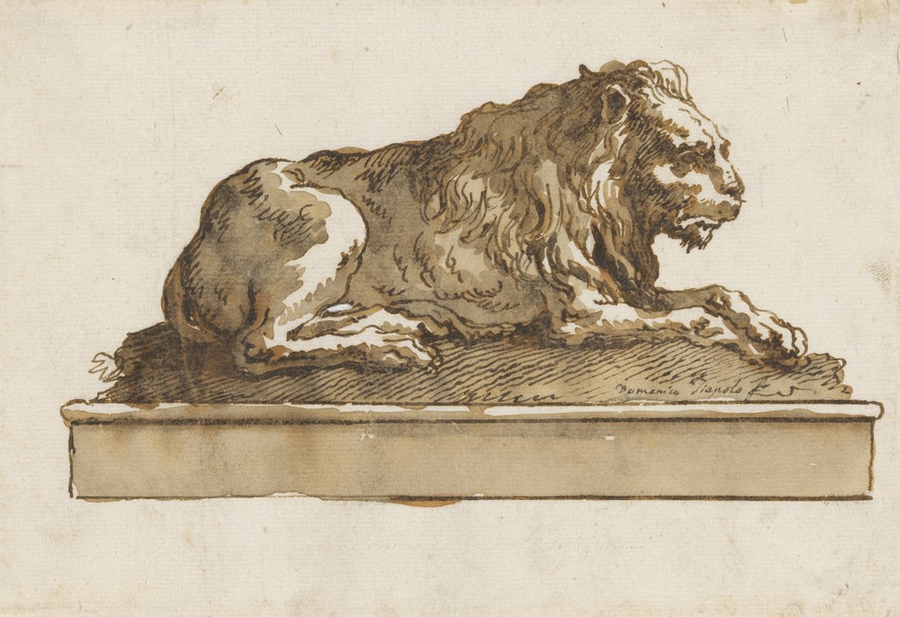 A Lion, Lying Toward the Right (on a Base) (mid-18th–early 19th century)