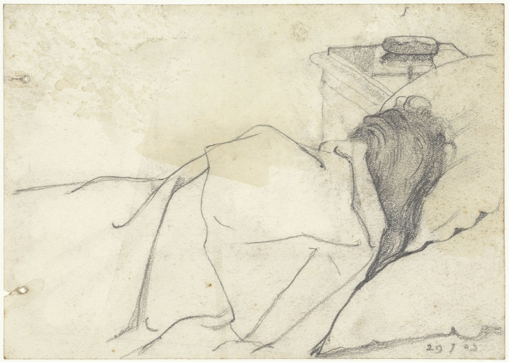 Vrouw van Richard Roland Holst in bed met afgewend gezicht