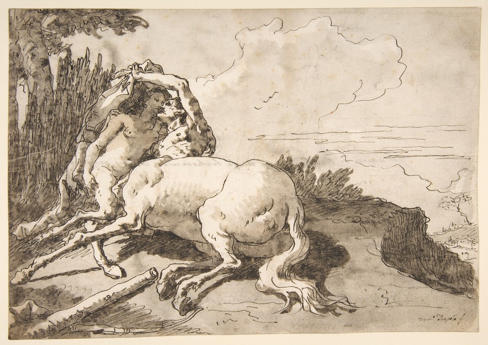 Centaur Embracing a Satyress