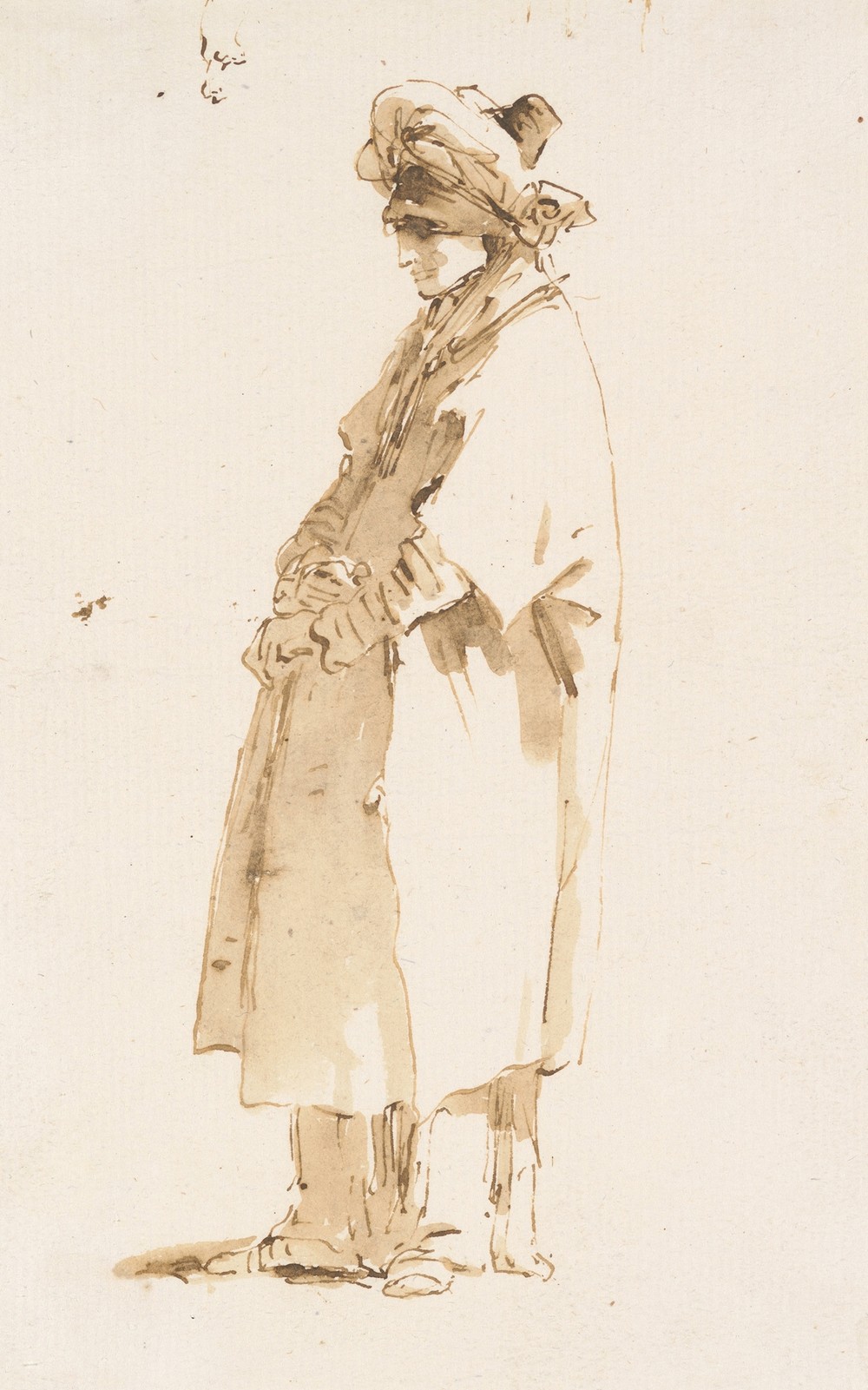 Man with an Elaborate Headdress, Facing Left (ca. 1755–60)