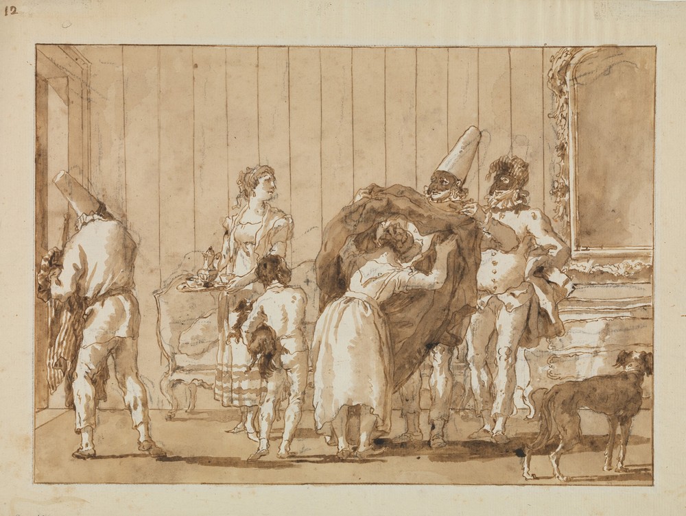 Punchinello as a Dressmaker (ca. 1800)