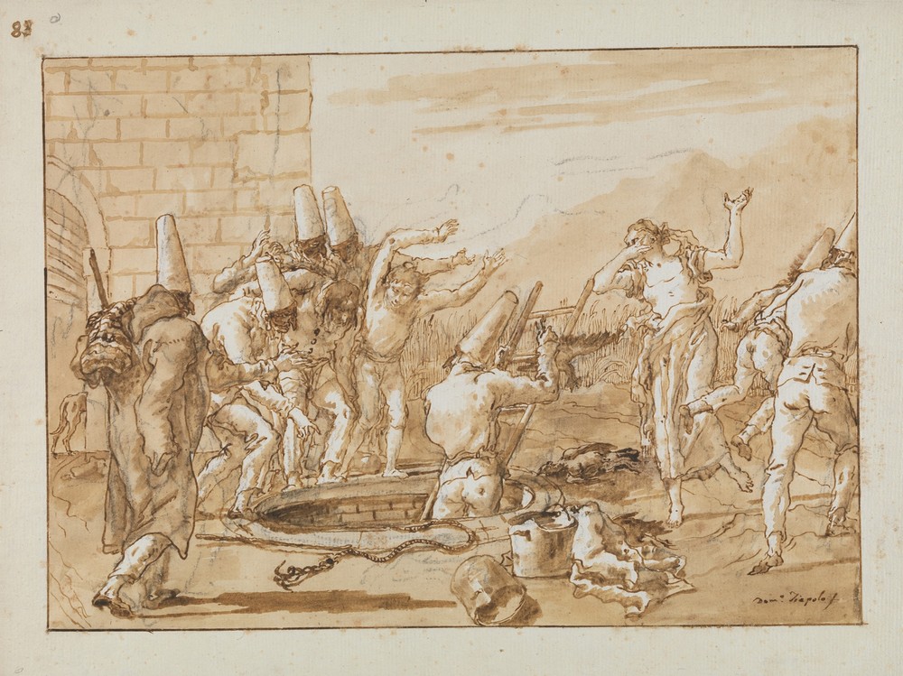 Punchinello Retrieving Dead Fowls from a Well (late 18th–early 19th century)