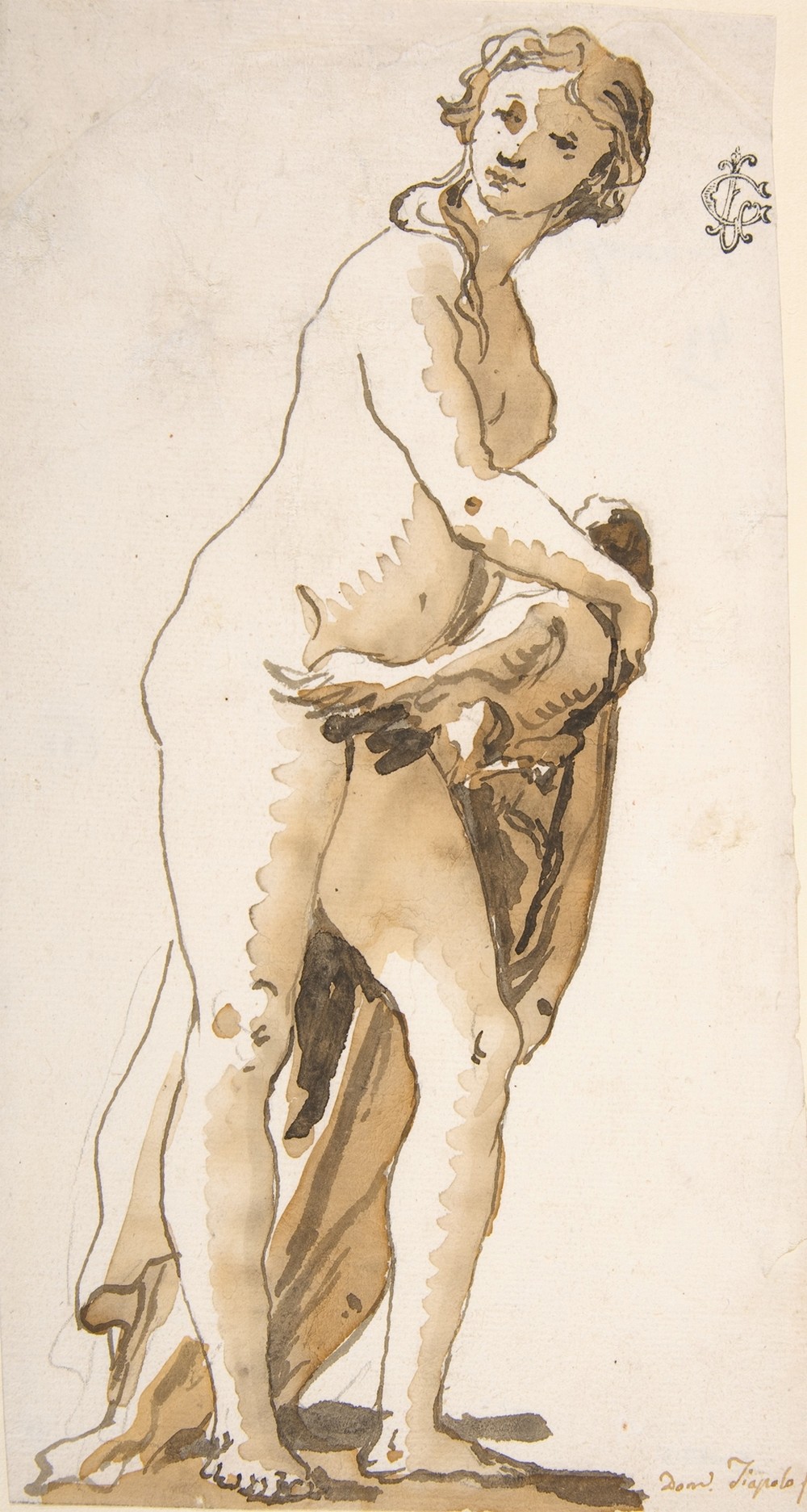 Study of a Garden Sculpture; Leda